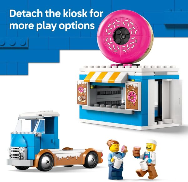 LEGO City Donut Truck Toy - Building Toy for Kids, Boys and Girls, Ages 5+ - Mobile Donut Stand with 2 Minifigures and Other Accessories - Fun Gift Idea for Birthdays and Holidays - 60452 - Image 5