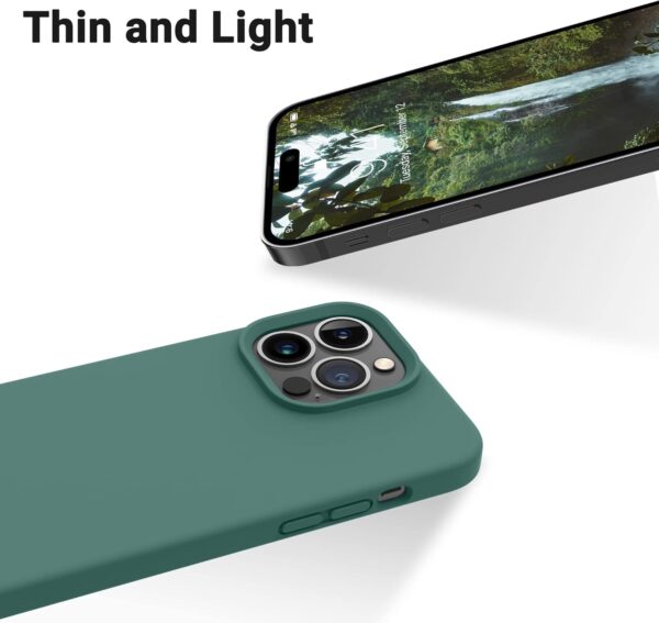 OTOFLY Designed for iPhone 14 Pro Case, Silicone Shockproof Slim Thin Phone Case for iPhone 14 Pro 6.1 inch (Pine Green) - Image 10