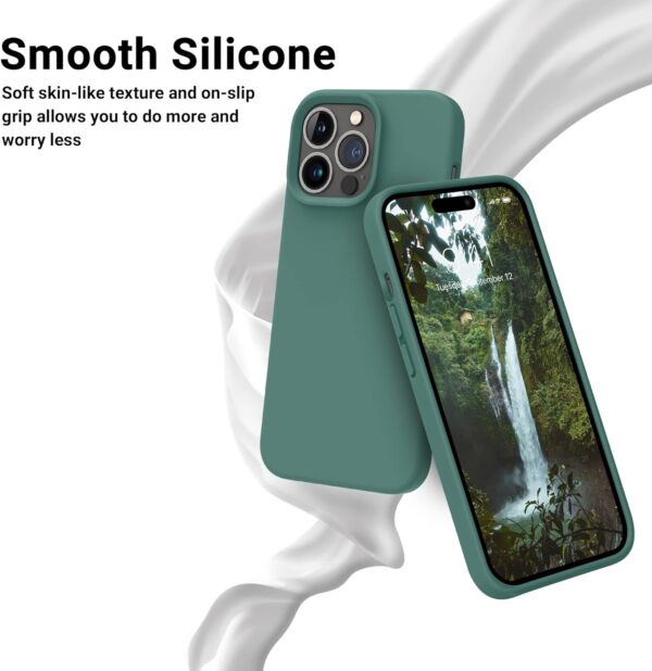 OTOFLY Designed for iPhone 14 Pro Case, Silicone Shockproof Slim Thin Phone Case for iPhone 14 Pro 6.1 inch (Pine Green) - Image 5