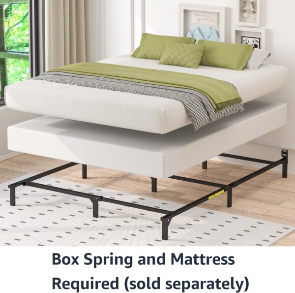 Amazon Basics Queen Size Sturdy Steel Bed Frame for Box Spring and Mattress, Tool-Free Assembly, 79.5" x 59.5" x 7", Black - Image 5