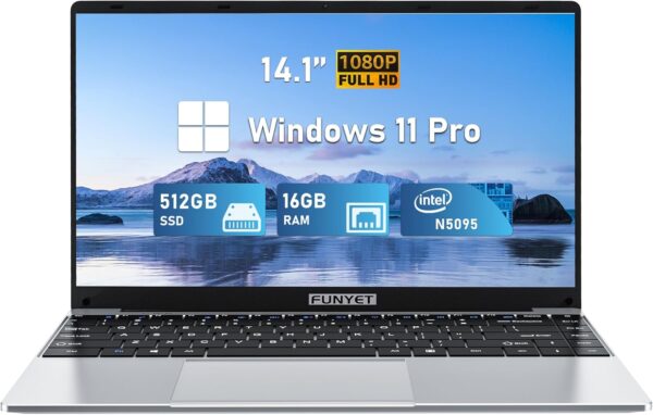 14 Inch Gaming Laptop, Laptop Computer 2025 Windows 11 Pro, 16GB RAM 512GB SSD, Intel 11th Gen N5095 Processor(up to 2.9 GHz), FHD 1920 x 1080 - Image 2