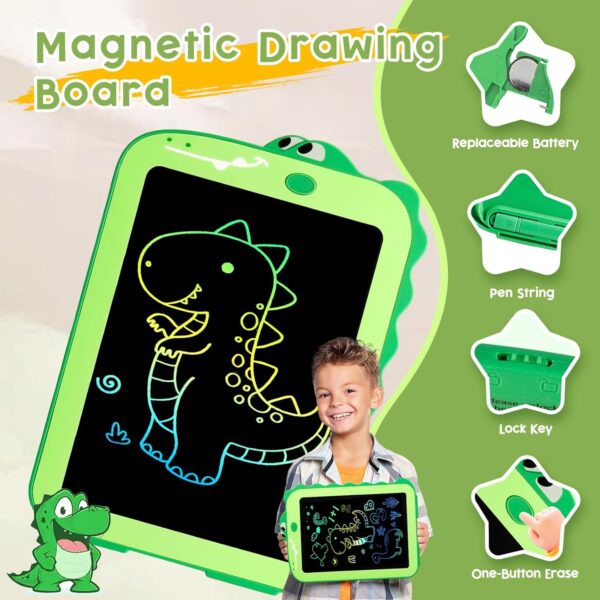 LCD Writing Tablet for Kids, Colorful Toddlers Toys Drawing Board, Educational Kid Toys, Doodle Pad Dinosaur Toys for 2 3 4 5 6 7 8 Year Old Boys Girls Birthday Party Christmas Gifts,8.5inch - Image 5