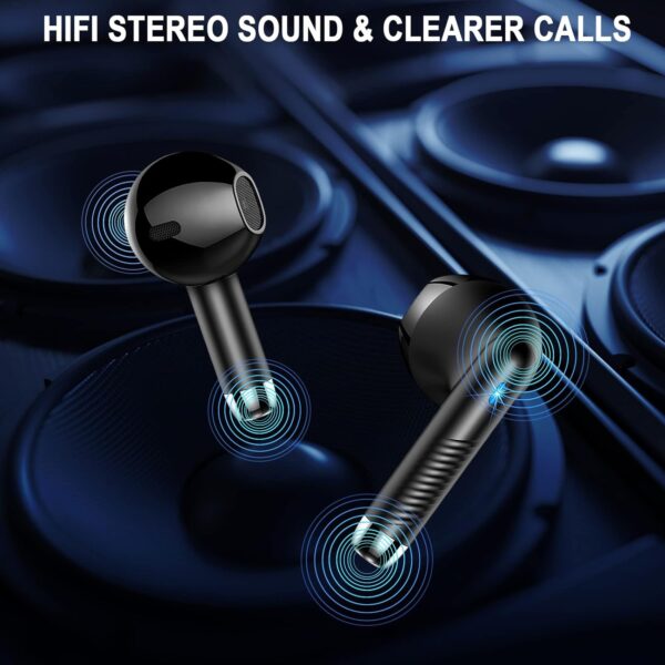 Wireless Earbuds, Bluetooth 5.4 Headphones HiFi Stereo, in Ear Earphones with 4 ENC Noise Cancelling Mics, 40H Playback Ear Buds with Mini Case, IP7 Waterproof Headset with LED Display, USB C Charging - Image 8