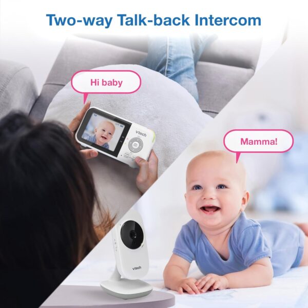 VTech VM819 Baby Monitor with Camera and Audio, 2.8” Screen Portable Baby Camera, Night Vision, 2-Way Audio, Temperature Sensor and Lullabies, Secure Transmission No WiFi, Ideal for Baby/Elderly/Pet - Image 10