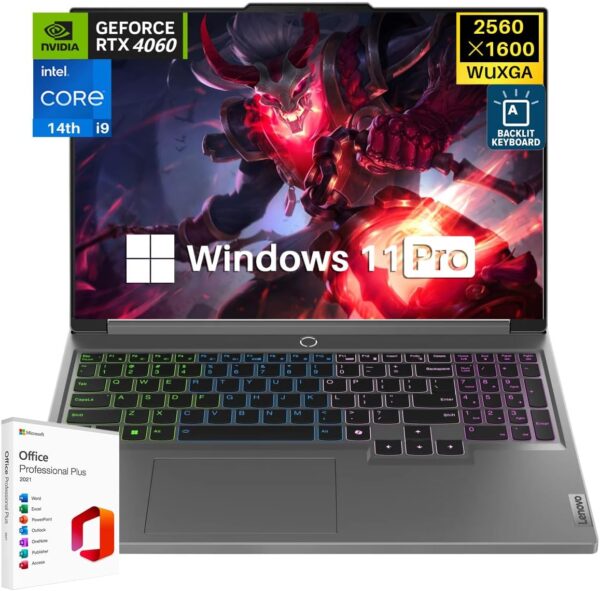 Lenovo Legion 5i Gaming Laptop, 16" WQXGA 165Hz 350-Nits, Intel 24-Core i9-14900HX Up to 5.80 GHz, 64GB DDR5, 1TB SSD, GeForce RTX 4060, Backlit KB, WiFi 6E, Windows 11 Pro & Lifetime Microsoft Office - Image 2