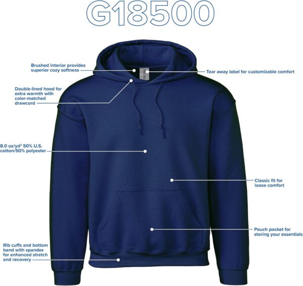 Gildan Unisex Adult Fleece Hoodie Sweatshirt, Style G18500, Multipack - Image 5