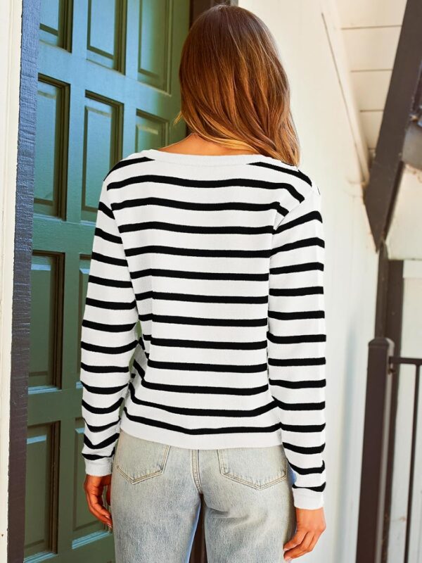 LILLUSORY Women Striped Cardigan Sweaters 2025 Fall Outfit Cloth Fashion Trendy Casual Long Sleeve Tops - Image 6