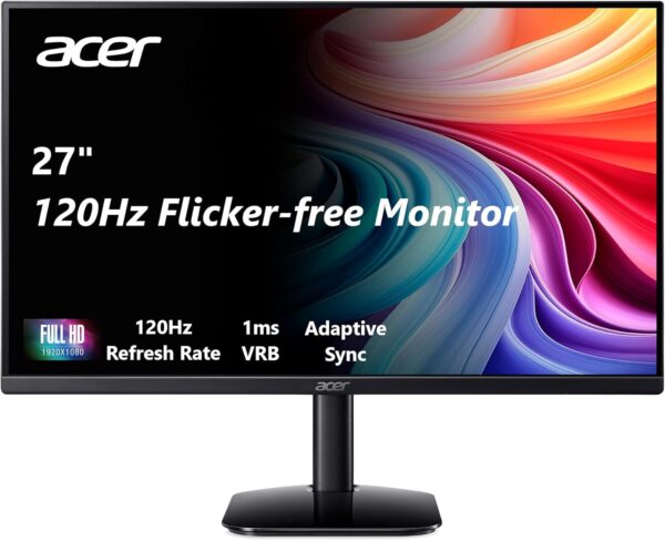 acer KB272 G0bi 27" IPS Full HD (1920 x 1080) Gaming Office Monitor | Adaptive-Sync Support (FreeSync Compatible) | Up to 120Hz Refresh | 1ms (VRB) | sRGB 99% | Tilt | HDMI & VGA Ports - Image 2