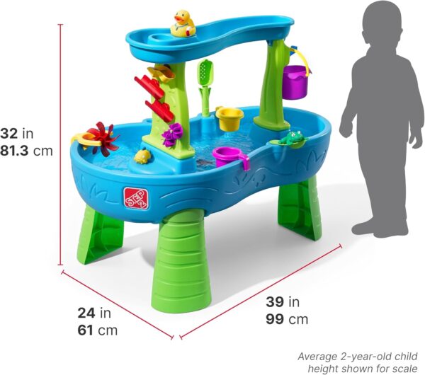 Step2 Rain Showers Splash Pond Toddler Water Table, Kids Water and Sand Activity Sensory Playset, Summer Outdoor Toys, 13 Piece Toy Accessories, For Toddles 1.5+ Years Old - Image 9