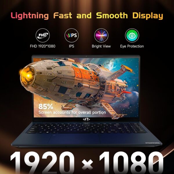 15.6-FHD-Laptop Student-Laptop, 16GB RAM 1TB SSD, Intel Pentium Quad-Core N100 Processor (Up to 3.4GHz) Backlit Keyboard Fingerprint WiFi 6 BT5.2 Business-Laptop, 2 Years Warranty Windows 11 Laptop - Image 3