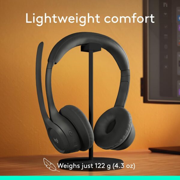 Logitech Zone 301 Wireless Bluetooth Headset with Noise-Canceling Microphone, Compatible with Windows, Mac, Chrome, Linux, iOS, iPadOS, Android – Graphite - Image 9