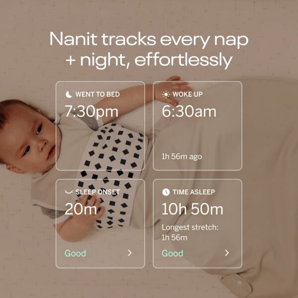 Nanit Pro Smart Baby Monitor & Wall Mount – 1080p Secure Wi-Fi Video Camera, Sensor-Free Sleep & Breathing Motion Tracker, 2-Way Audio, Sound & Motion Alerts, Night Vision, and Breathing Band - White - Image 7