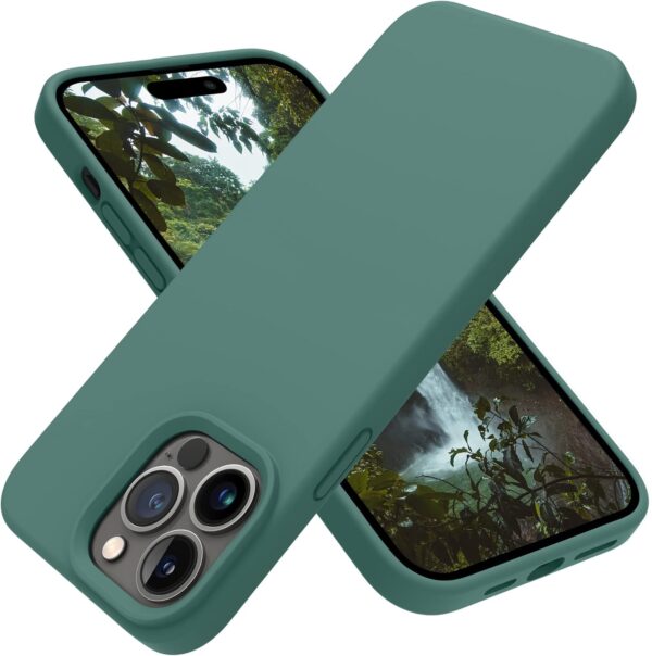 OTOFLY Designed for iPhone 14 Pro Case, Silicone Shockproof Slim Thin Phone Case for iPhone 14 Pro 6.1 inch (Pine Green) - Image 2