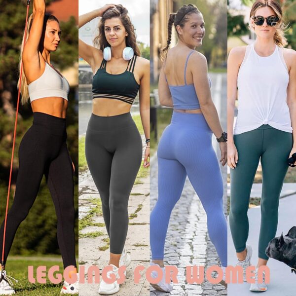 yeuG 7 Pack High Waisted Leggings for Women Tummy Control Soft Workout Yoga Pants - Image 5