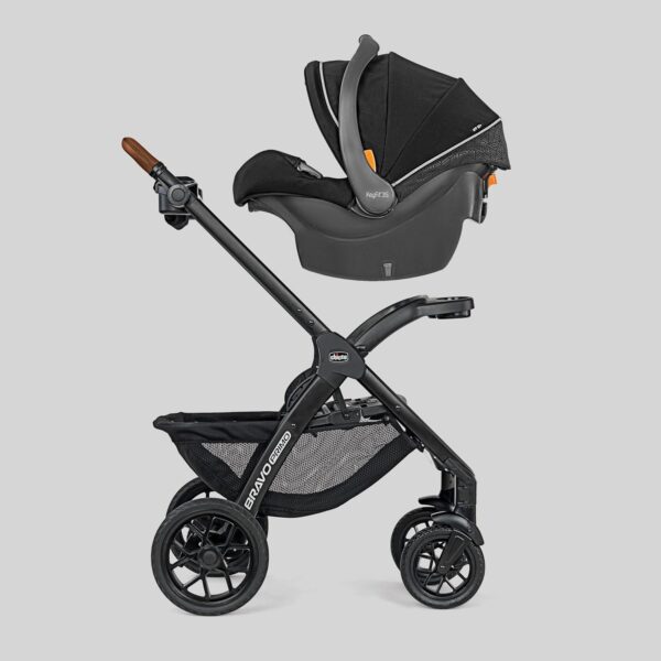 Chicco Bravo Primo Trio Travel System, Quick-Fold Stroller with Chicco KeyFit 35 Zip Extended-Use Infant Car Seat and Stroller Combo | Springhill/Black - Image 5