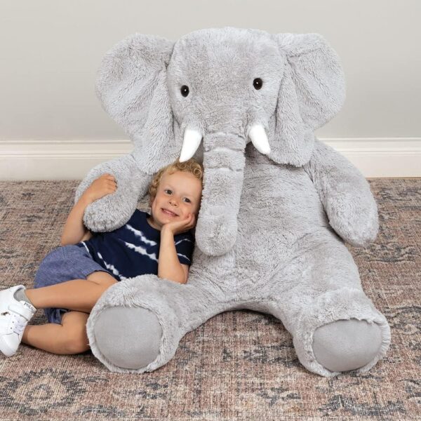 Vermont Teddy Bear Giant Elephant Stuffed Animal – 4 Foot Big Stuffed Elephant Plush from Giant Cuddle Collection Collectible Plushie for All Ages – Finished in The USA - Image 8