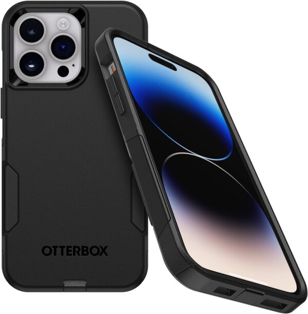 OtterBox iPhone 14 Pro (ONLY) Commuter Series Case - Black, Slim & Tough, Pocket-Friendly, with Port Protection - Image 2