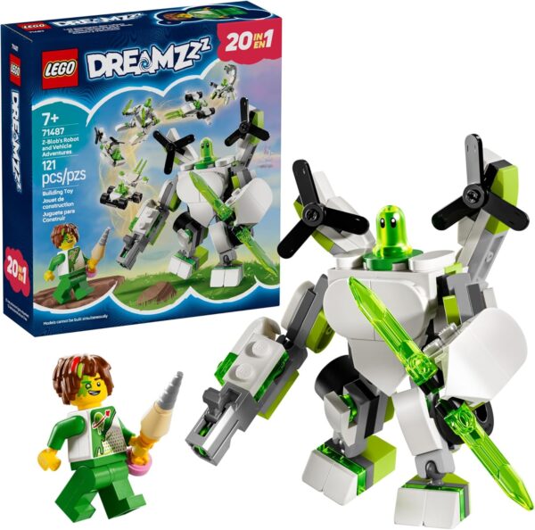 LEGO DREAMZzz Z-Blob's Robot and Vehicle Adventures Robot Toy Building Kit - Mech Suit Set for Kids, Boys and Girls, Ages 7+ - 19 Rebuild Options for Pretend Play - Gift Idea for Birthday - 71487 - Image 2