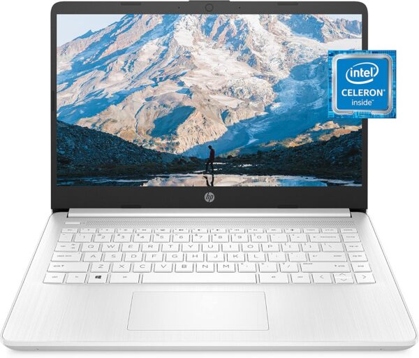 HP 14 Laptop, Intel Celeron N4020, 4 GB RAM, 64 GB Storage, 14-inch Micro-edge HD Display, Windows 11 Home, Thin & Portable, 4K Graphics, One Year of Microsoft 365 (14-dq0040nr, Snowflake White) - Image 2