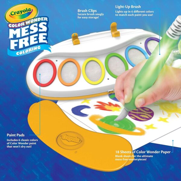 Crayola Color Wonder Magic Light Brush, Mess Free Painting Station for Kids, Gift for Kids, Toddler Toys & Activities, Ages 3, 4, 5 - Image 5