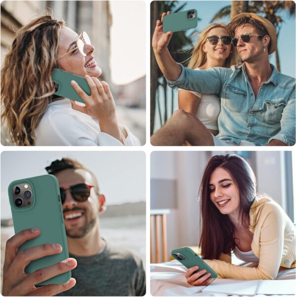 OTOFLY Designed for iPhone 14 Pro Case, Silicone Shockproof Slim Thin Phone Case for iPhone 14 Pro 6.1 inch (Pine Green) - Image 3