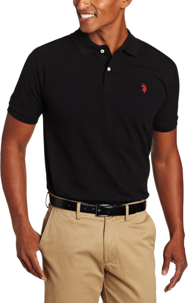 U.S. Polo Assn. Men's Classic Polo Shirt, Two-Button Closure Pique Polo Shirt, Summer Fashion Golf Shirt - Image 2