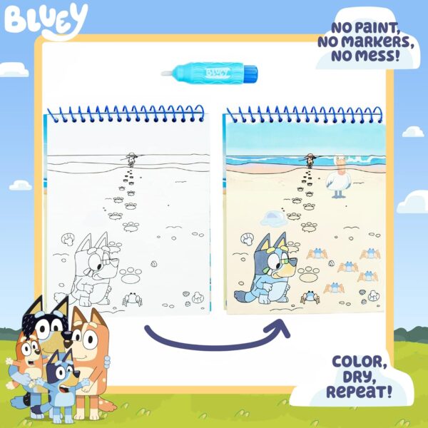 Horizon Group USA Bluey Aqua Art - Reusable Water Reveal Activity Pages With Water Pen for No-Mess Drawing and Coloring - Image 3