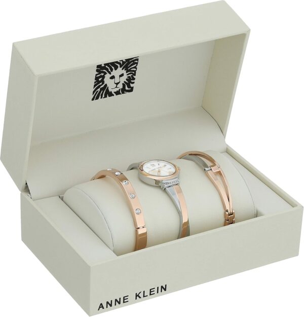 Anne Klein Women's Premium Crystal Accented Bangle Watch Set, AK/2245 - Image 3