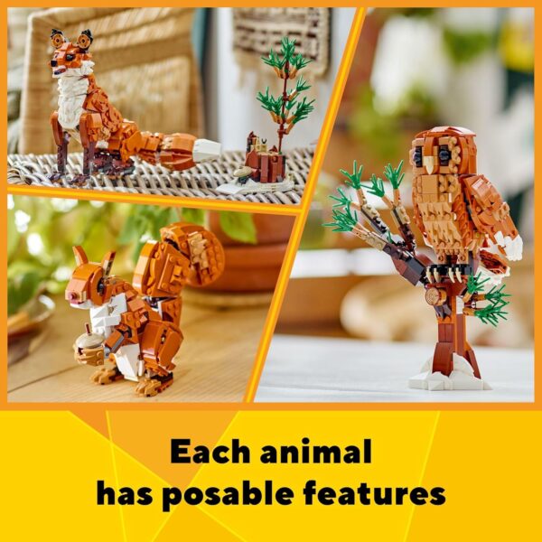 LEGO Creator 3 in 1 Forest Animals Red Fox Toys - Building Toys for Kids, Boys & Girls, Ages 9+ - Animal Figurine W/ 3 Building Options into Fox, Owl, or Squirrel - 31154 - Image 5