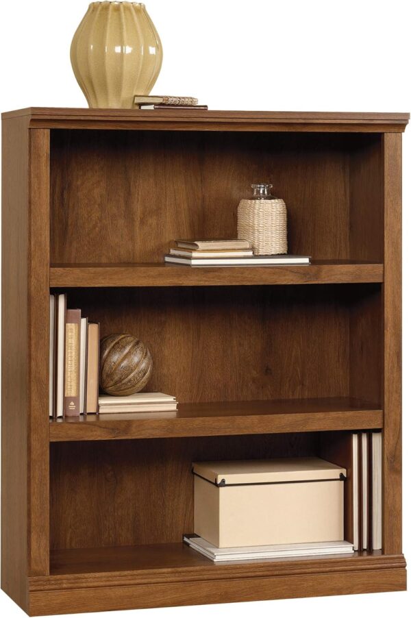 Versatile Sauder 3-Shelf Bookcase in Oiled Oak Finish for Books and E-books - Image 2