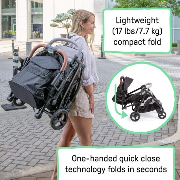 Ingenuity 3Dquickclose CS+ Compact Fold Stroller – Lightweight Stroller with Oversized Canopy, Extra-Large Storage and Compact Fold - Image 4