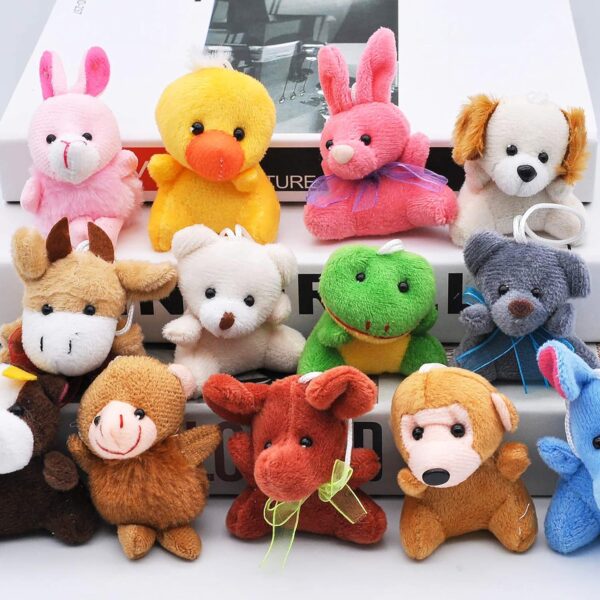 JOYIN 24 Pack Mini Animal Plush Toy Assortment (24 Units 3" Each), Animals Keychain Decoration for Kids, Small Stuffed Animal Bulk for Kids, Carnival Prizes, School Gifts, Valentine's Day Party Favors - Image 7