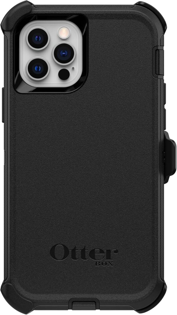 OtterBox iPhone 12 & iPhone 12 Pro Defender Series Case - Black, Rugged & Durable, with Port Protection, Includes Holster Clip Kickstand - Image 5