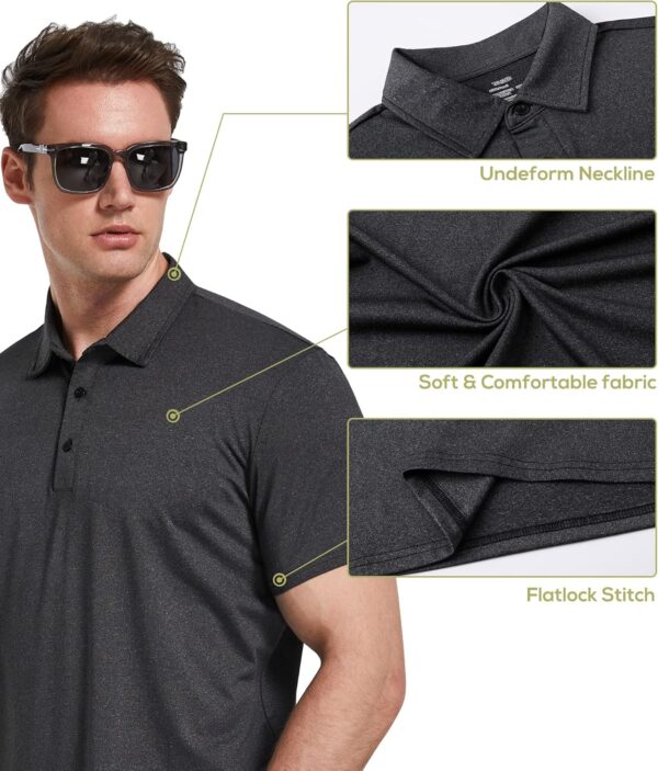 TELALEO 4/5 Pack Mens Polo Shirts Quick Dry Short Sleeve Golf T Shirt Performance Moisture Wicking Casual Workout - Image 5