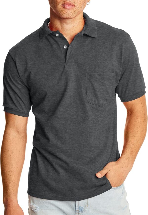 Hanes Men's Short-Sleeve Jersey Pocket Polo (Pack of 2) - Image 3