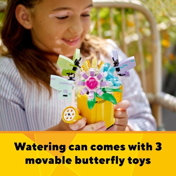 LEGO Creator 3 in 1 Flowers in Watering Can Building Toy Set - Fun, Creative Activity for Kids, Girls and Boys, Ages 8+ - Options to Build Rain Boots or Birds - 31149 - Image 5