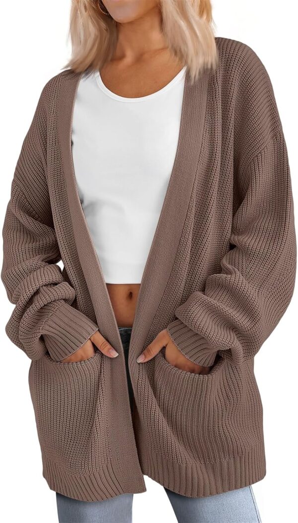 LILLUSORY Womens Oversized Cardigans Soft Knit Cardigan Sweater with Pockets - Image 2