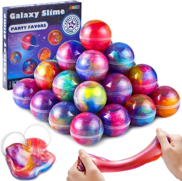 JOYIN Slime Party Favors, 24 Pack Galaxy Slime Ball - Stretchy, Non-Sticky, Mess-Free, Stress Relief, and Safe - Toys for Girls and Boys - Classroom Reward, Party Supplies - Image 2