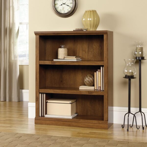 Versatile Sauder 3-Shelf Bookcase in Oiled Oak Finish for Books and E-books - Image 3