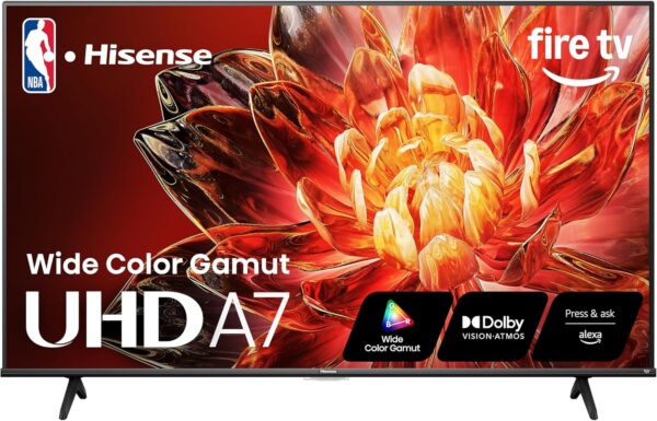 Hisense 75" Class A7 Series 4K UHD Smart Fire TV (75A7NF) - Wide Color Gamut, HDR10+, Dolby Vision, Dolby Atmos, AI Sports Mode, Game Mode, ALLM, Alexa Built in with Voice Remote, Streaming TV, Black - Image 2